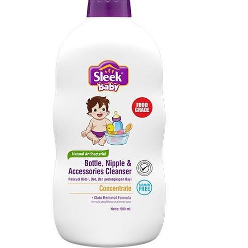 Sleek Baby Laundry Detergent Atau Deterjen Cair Konsentrat Kemasan Pouch 500ml FREE BOTTLE NIPPLE ACC CLEANSER
